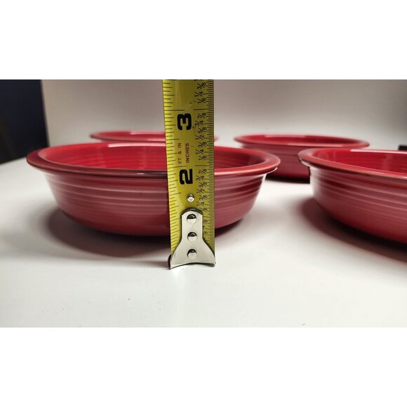 Fiestaware Scarlet Red Cereal Bowls Set of 4 HLC Fiesta - Picture 6 of 9